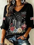 Women's Never Forget September 11 Print T-Shirt