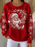 Women's Retro Christmas Print Hoodie