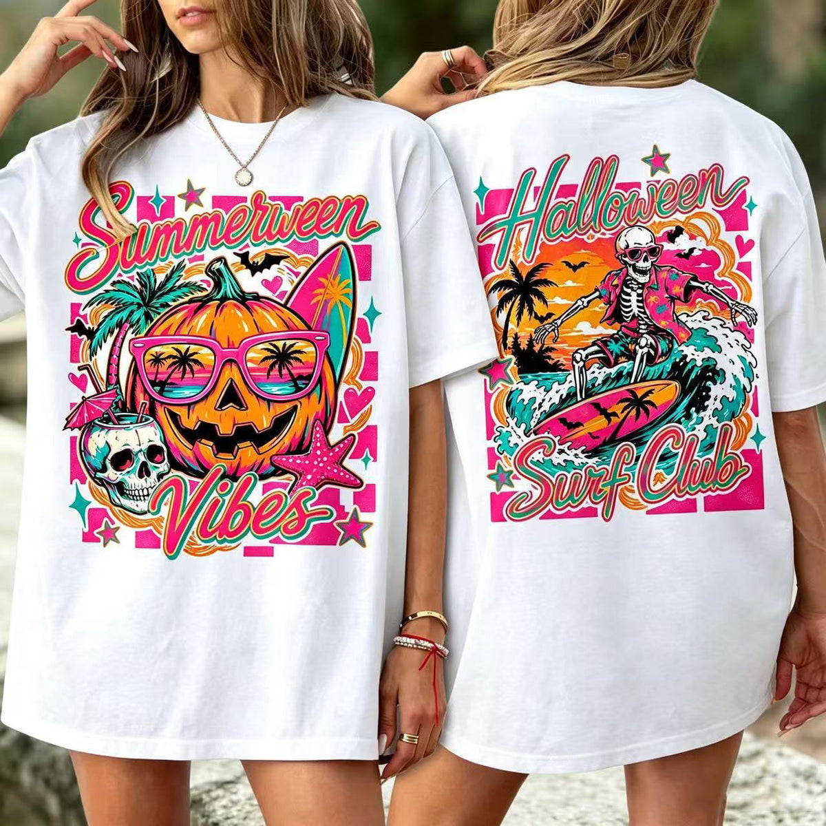 Summerween Vibes Art Printed T-shirts