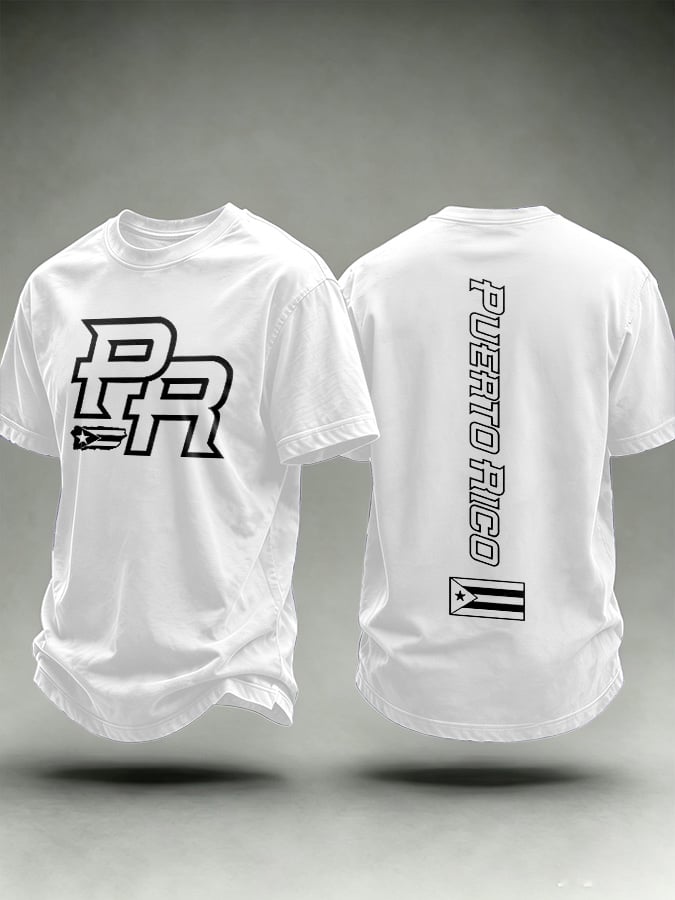 Men's Puerto Rico Print Casual T-shirt