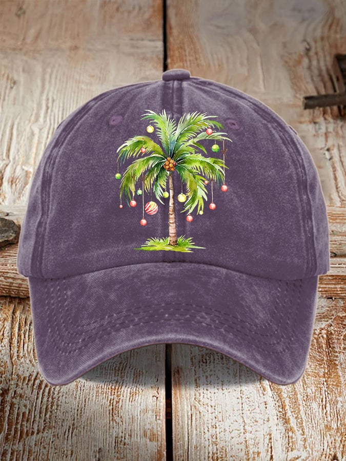 Women's Casual Christmas Palm Tree Print Baseball Cap