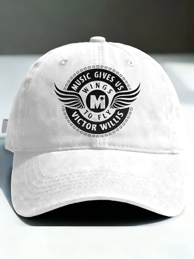 Retro Music Gives Us Wings To Fly Print Baseball Cap
