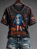 Women's Puerto Rico Halloween Print T-Shirt