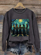 Women's Halloween Witch Print Casual Sweatshirt