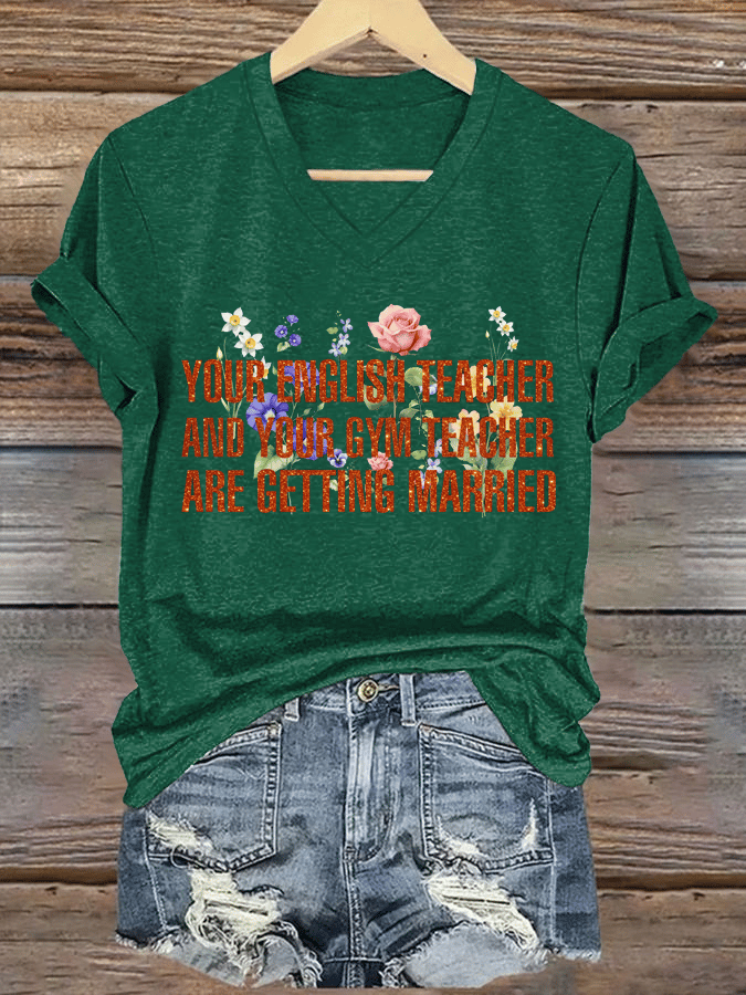 Women's Hot Spot Print V-Neck T-Shirt