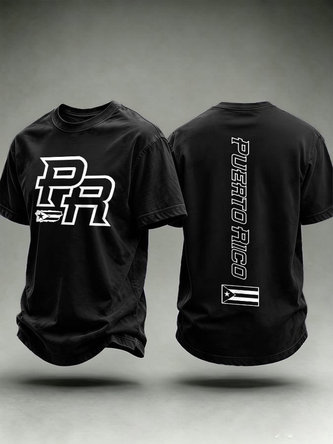 Men's Puerto Rico Print Casual T-shirt