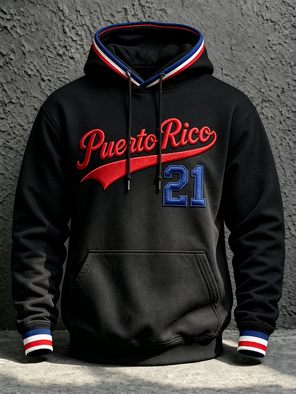 Men's Baseball Print Hoodie with Number 21