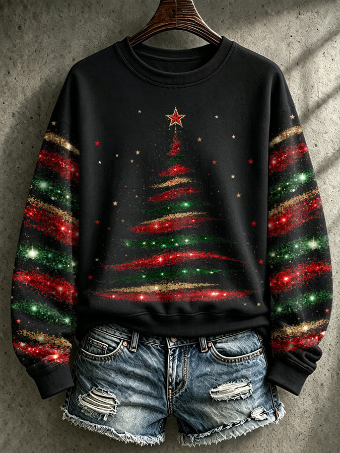 Women's Casual Printed Long-Sleeve Sweatshirt