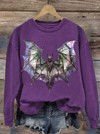 Women'S Halloween Bat Print Casual Sweatshirt