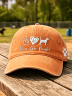 Unisex ”Peace Love Beagles“ Washed Retro Baseball Cap