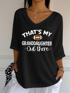 Women's That's My Granddaughter Out There Print Casual T-shirt
