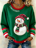 Vintage Merry Christmas Print Sweatshirt