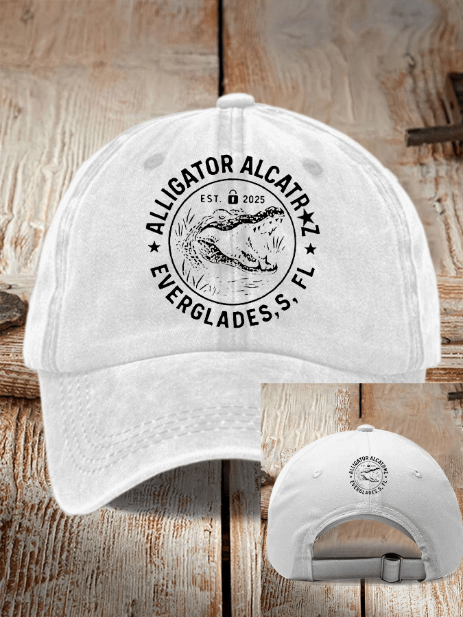 Alligator Alcatraz Funny Florida Everglades Dark Humor  Pride Baseball Cap