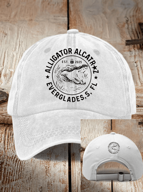 Alligator Alcatraz Funny Florida Everglades Dark Humor  Pride Baseball Cap