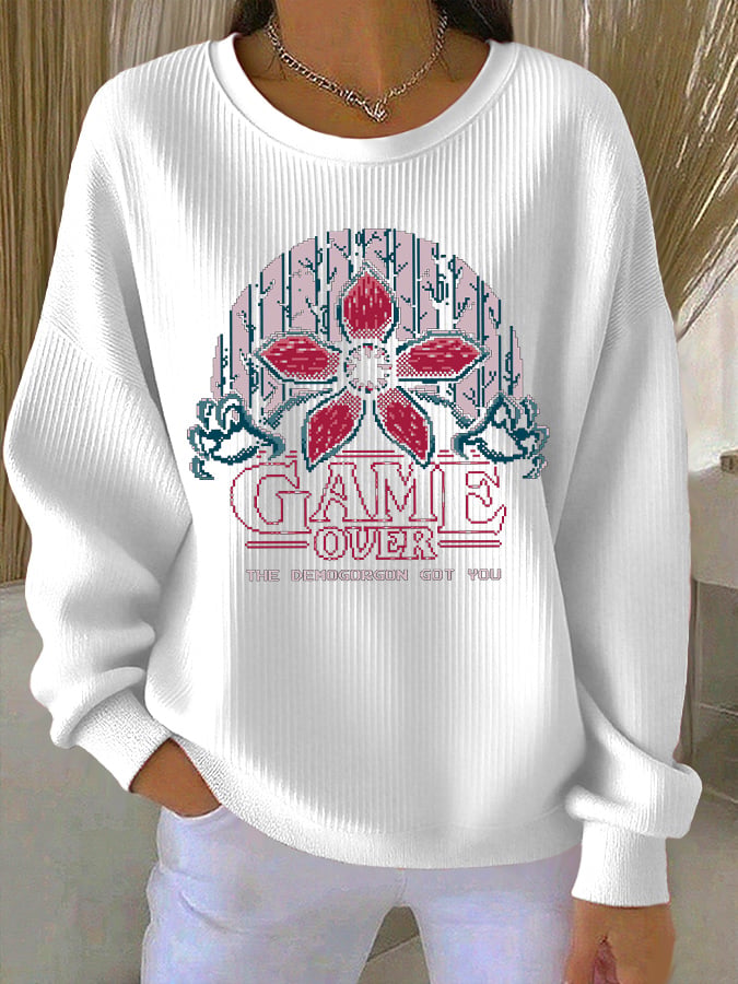 Women's Casual Print Long Sleeve Knit Top