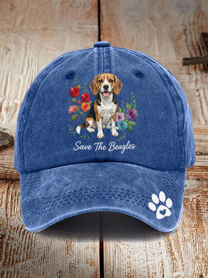 Unisex Save The Beagles Printed Hat