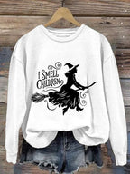 Women's I Smell Children Salem Witch Trials Print Sweatshirt