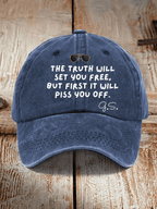 Retro The Truth Will Set You Free, But First It Will Piss You Off 1934-2026 Print Baseball Cap