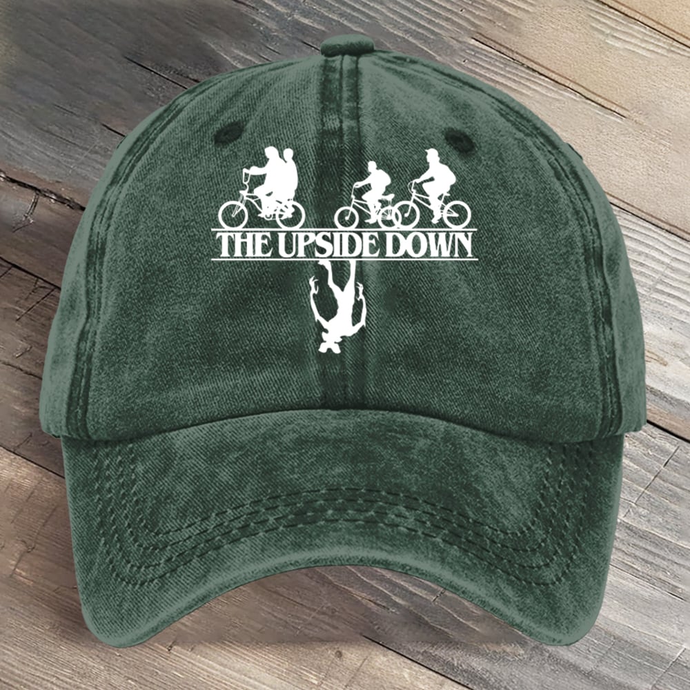 Stranger Upside Down Hawkins 80s Horror Art Printed Cap