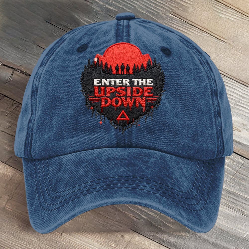 Enter The Upside Down Hawkins Indiana National Park Art Printed Cap