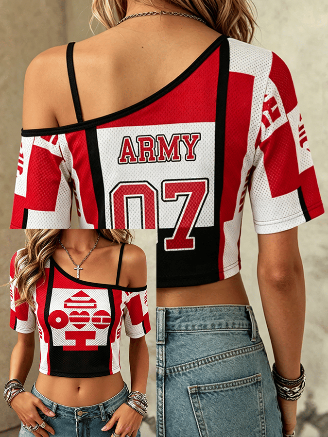 BTS  Design Cropped Comfortable Mesh Short-Sleeved Top