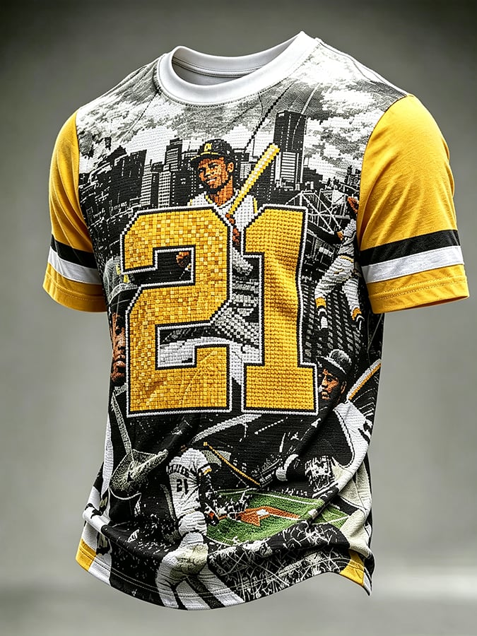 Men's Puerto Rico Baseball Print Short-Sleeve T-Shirt