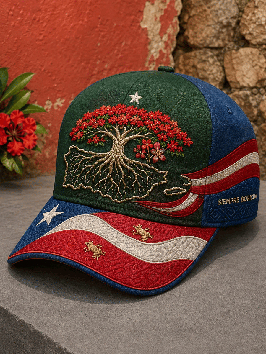 Unisex Puerto Rican Art Print Baseball Cap