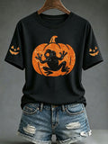 Women's Casual BOOricua Halloween Print Short-Sleeve T-Shirt