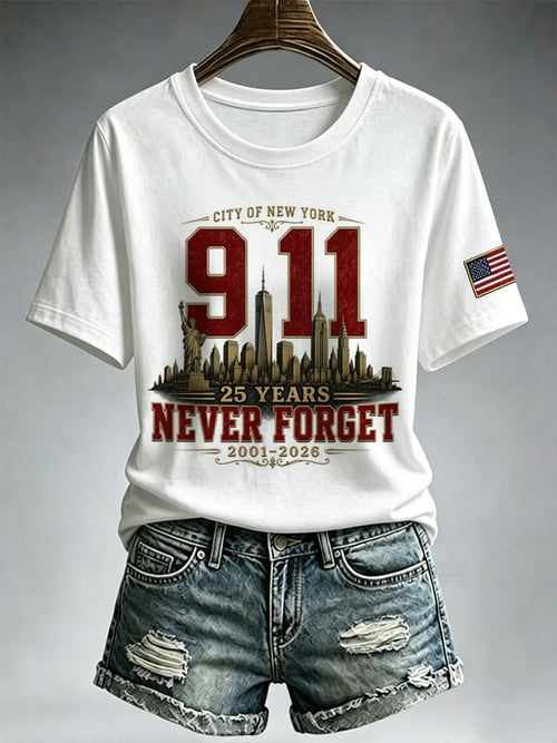 9.11 Never Forget Printed T-Shirts