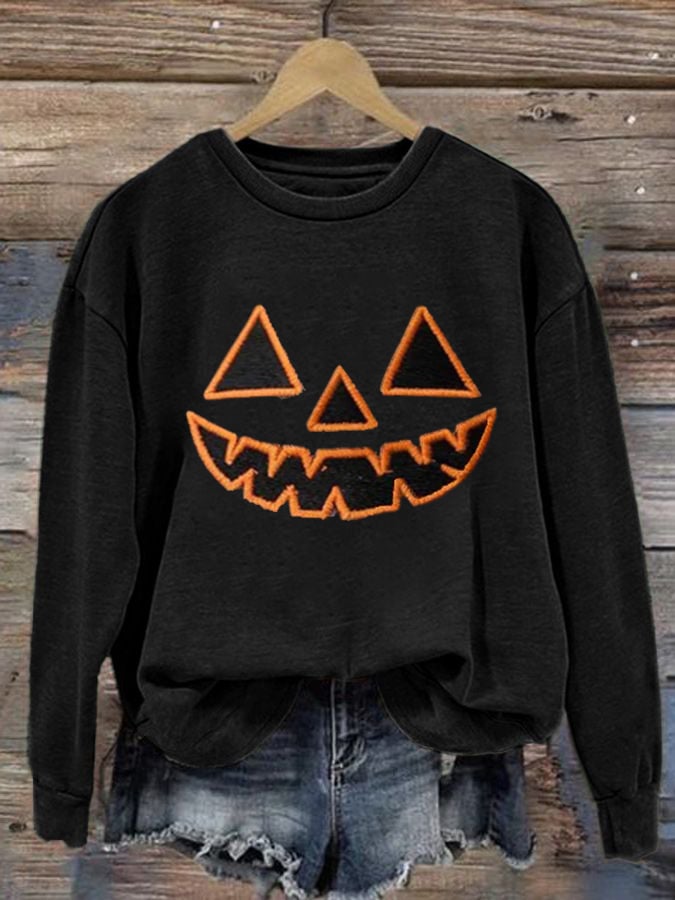 Women's Autumn Style Print Crew Neck Sweatshirt
