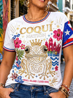 Women's Puerto Rico Pride Art Printed T-shirt