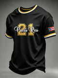 Men's Puerto Rico Baseball Print Short-Sleeve T-Shirt