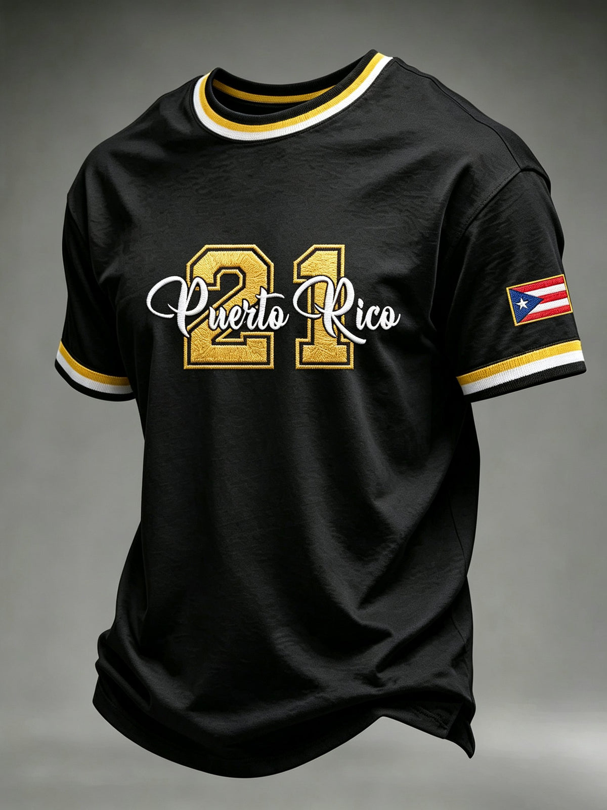 Men's Puerto Rico Baseball Print Short-Sleeve T-Shirt