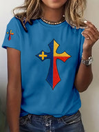 Women's God Bless Texas Cross Casual T-Shirt