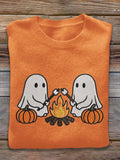 Halloween Ghost Art Print Thin Sweater