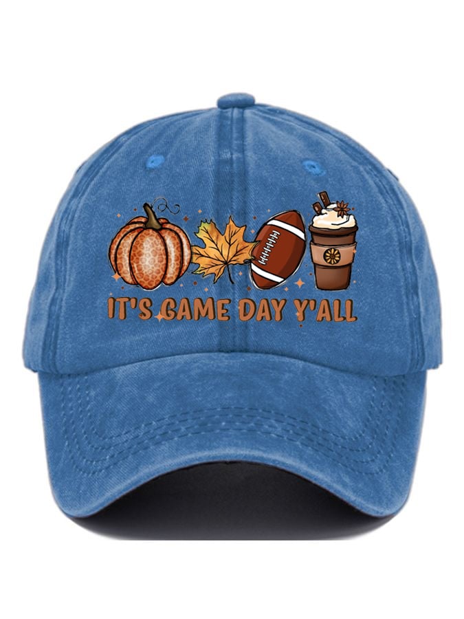 It's Game Day Y'all Football Print Baseball Cap