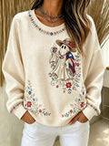 Women's Halloween in Puerto Rico Print Waffle-Knit Top