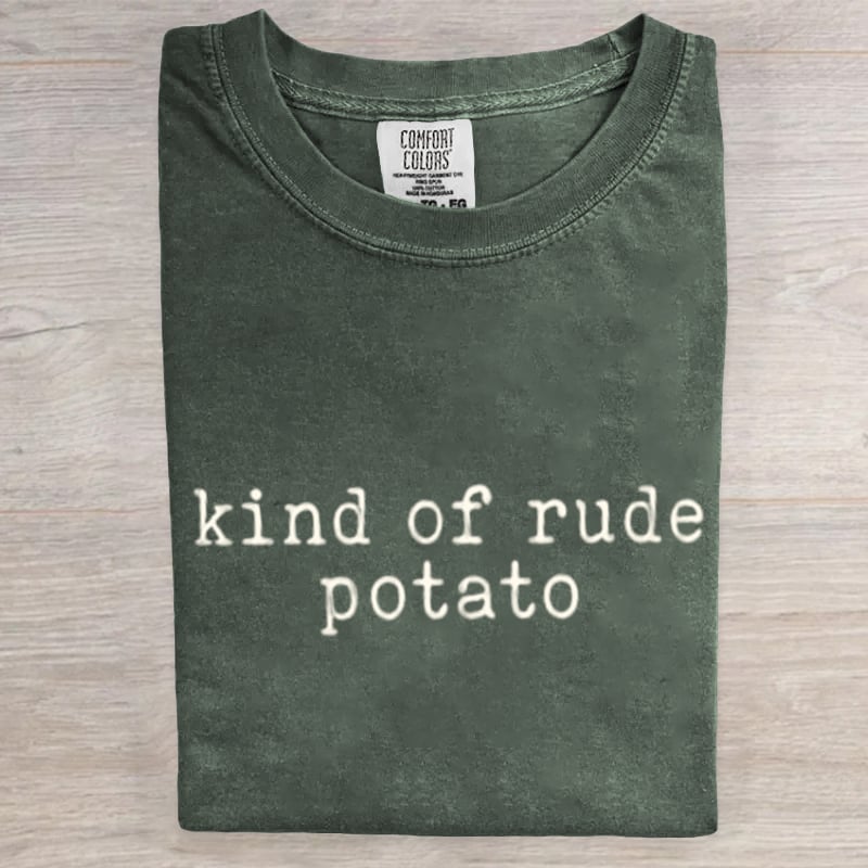 Kind Of Rude Potato Funny Thanksgiving Couples Art Print T-Shirt