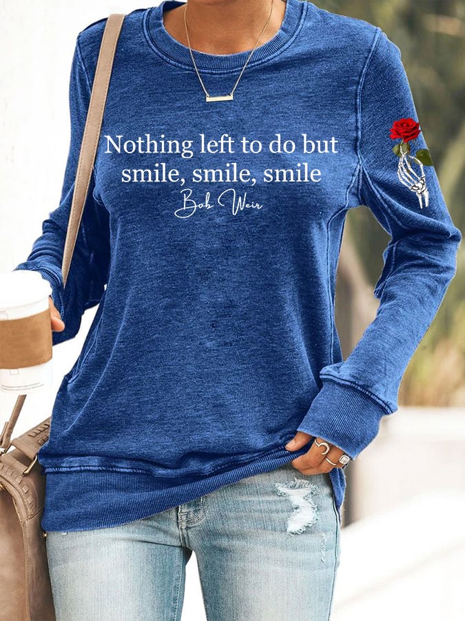 Women's Vintage Rock Tribute Print Casual Sweatshirt