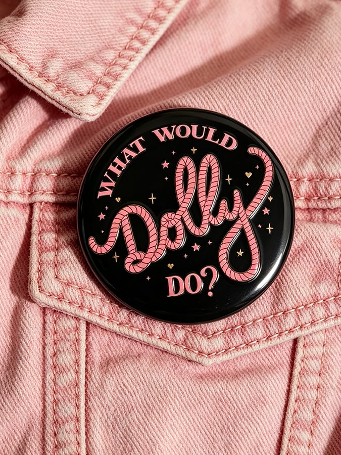 Unisex  What Would  D Do Printed  Brooch