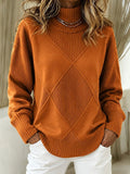 Women's Casual Solid-Color Knit Sweater