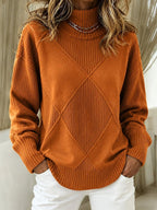 Women's Casual Solid-Color Knit Sweater
