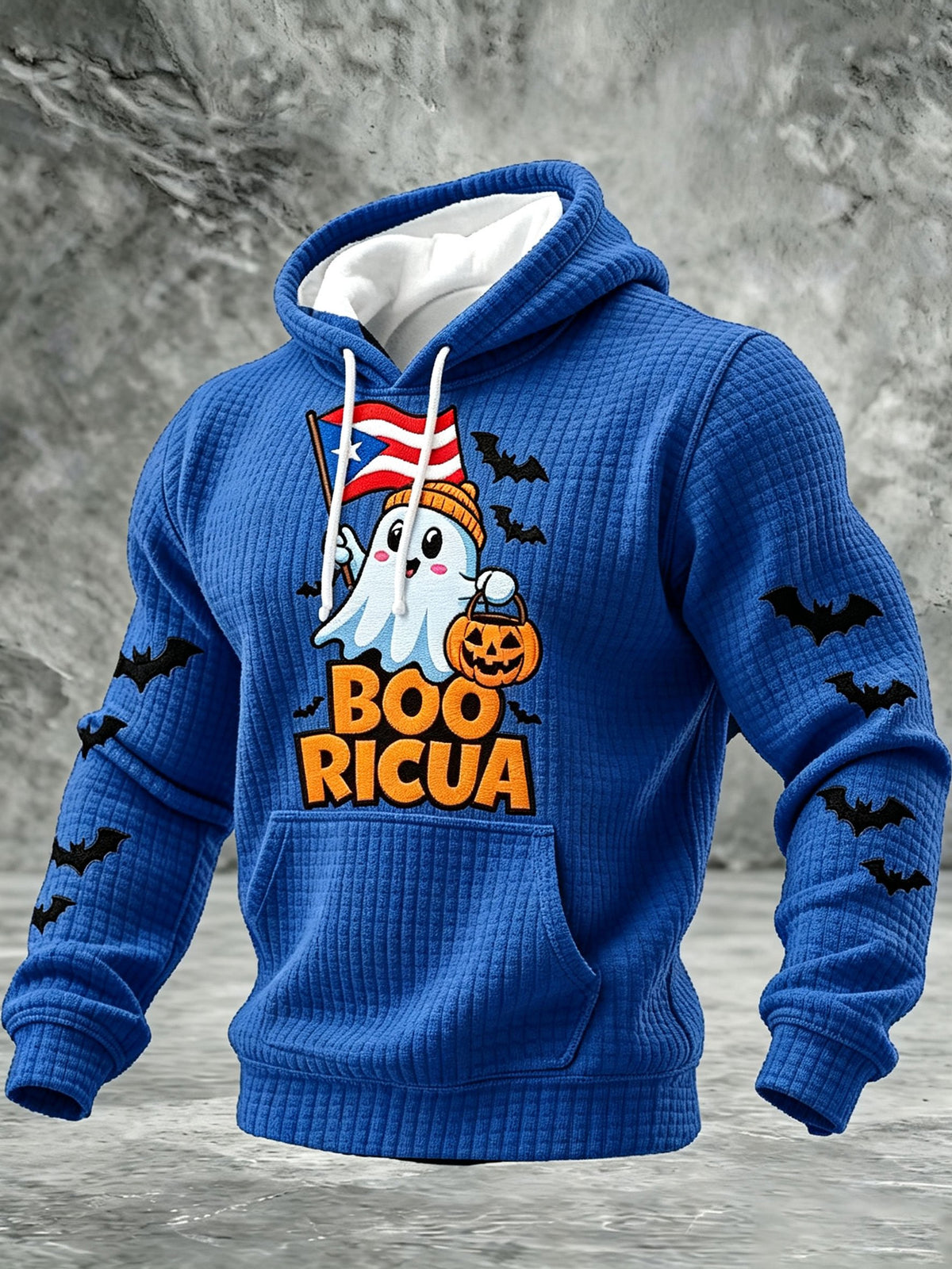 Men'S Boricua Halloween Casual Printed Hoodie