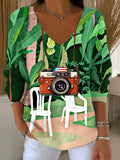 Puerto RIco Singer Pfknr Printed Long Sleeve Top