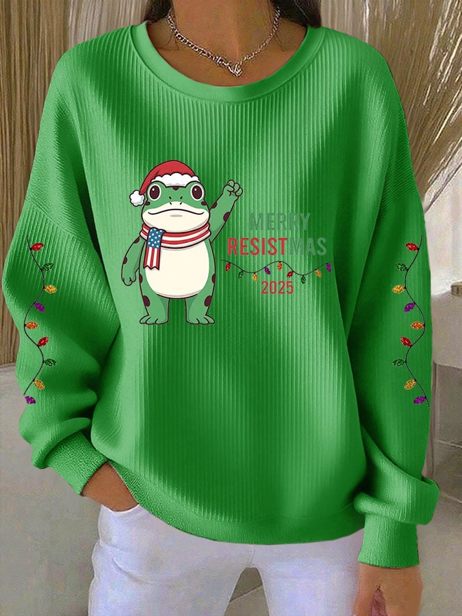 Women's Casual Print Long Sleeve Knit Top