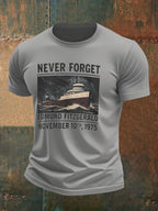 Men's Never Forget Edmund Fitzgerald November 10th 1975 Print T-shirt