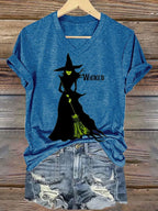 Women's Halloween Witch Print Casual T-Shirt