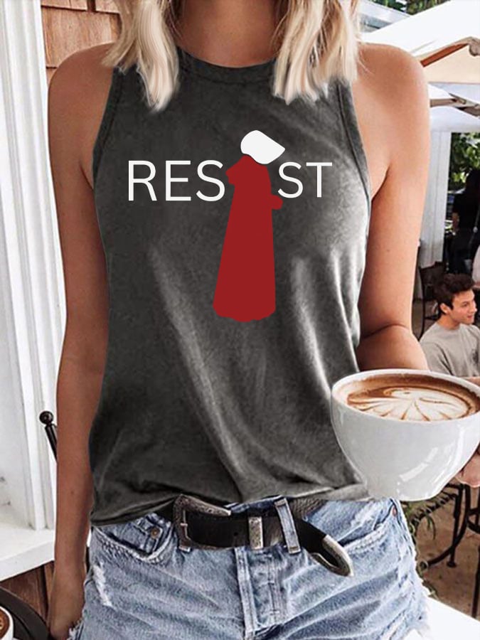 Retro Resist Feminist Female Empowerment Women's Rights Pro Choice Print Tops Tank