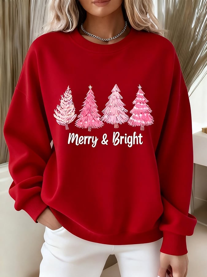 Women's “Merry & Bright” Print Sweatshirt