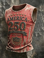 Men's 250th Anniversary Print Crew Neck Vest